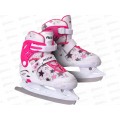 Коньки раздвижные PVC 126 р.35-38 white-pink RUSH ACTION, 421781