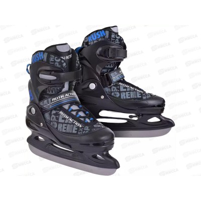 Коньки раздвижные р.38-41 black/blue RUSH ACTION, 379611