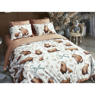 Комплект постельного белья LUXOR поплин Тинейджер Капибары
