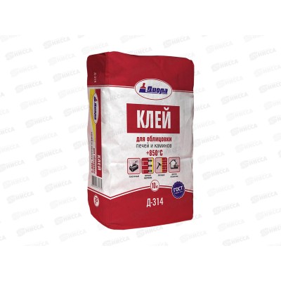 Клей для облицовки печей и каминов +850С Д-314 10кг