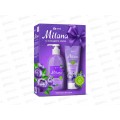 Milana подарочный набор "Черника в йогурте" (мыло 300мл+крем 80мл) 300576  *6
