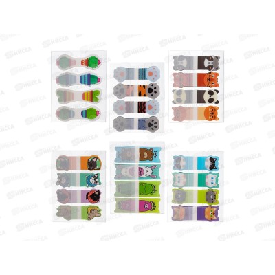 Закладки самокл. Cute Stories фиг 15*50мм, 4*25л, пласт., 090922 *30