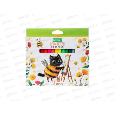 Фломастеры 18цв. Hatber ECO ЖЖ-МЯУ, к/у, 093495 *12/96