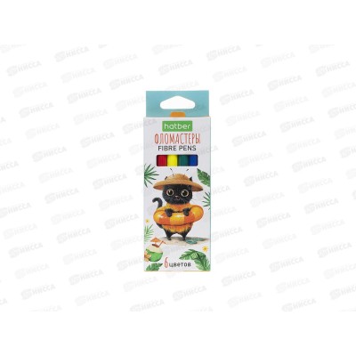 Фломастеры  6цв. Hatber ECO ЖЖ-МЯУ, к/у, 093493 *24/384