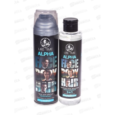 Like Time подарочный набор ALPHA (шампунь-гель 3в1 250мл+пена для бритья 180мл) *10 Like Time подарочный набор ALPHA (шампунь-гель 3в1 250мл+пена для бритья 180мл) *10