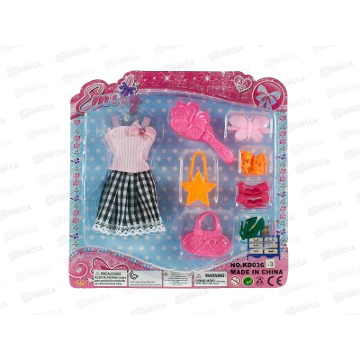 Одежда для куклы KD036-3, ZY1063774 на блистере Одежда для куклы KD036-3, ZY1063774 на блистере
