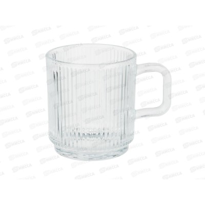 Кружка 340мл с рельефным узором, стекло, MILLIMI, 806-174   г