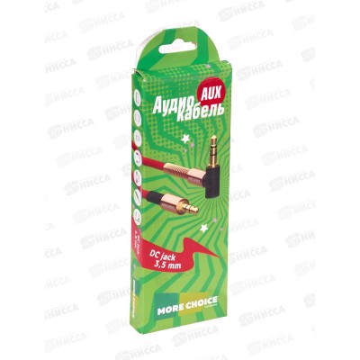 Аудиокабель AUX 3,5mm угловой 1м  More choice UK11 Red