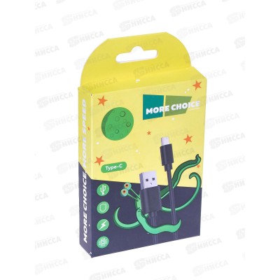 Дата-кабель More USB 2.4A для Type-C More choice K13a TPE 1м, чер *24