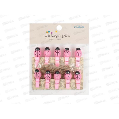 Прищепки декор. Божья коровка 10шт  DV-H-1795-2*12