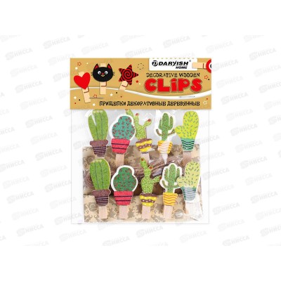 Прищепки декор. Кактус 10шт  DV-H-1082*12