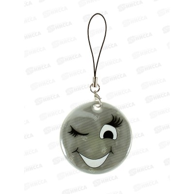 Светоотражатель-брелок смайлик DV4658 *10
