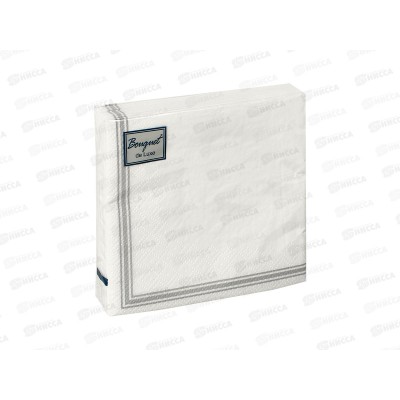 Салфетки 3-х слойные 25листов 24*24 Bouquet de Luxe Серебряная рамка,37889*15