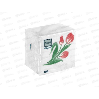 Салфетки 1сл 100л 24*24 Bouguet Elegant Три тюльпана, 57377 *16 Салфетки 1сл 100л 24*24 Bouguet Elegant Три тюльпана, 57377 *16