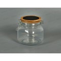 12Банка стеклянная с бамбук крышкой 11,5*11,5*12,3см 650мл 40107 *12