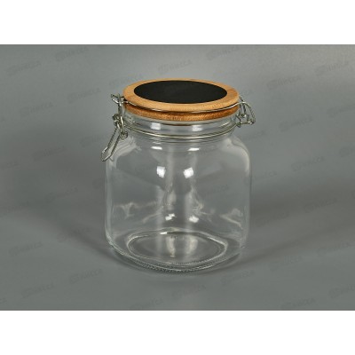 Банка стеклянная с бамбук крышкой 11,5*11,5*14,7см 1000мл 40108 *12