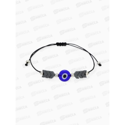 Браслет-оберег &quotГлазик&quot гематит, цвет черный в серебре, 10826399