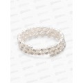 Браслет с жемчугом &quotПружинка&quot стразинки, белый в серебре 6см, 10897281