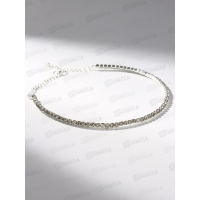 Колье "Лед" 1 ряд цвет белый в серебре, 35см 418174 Колье "Лед" 1 ряд цвет белый в серебре, 35см 418174