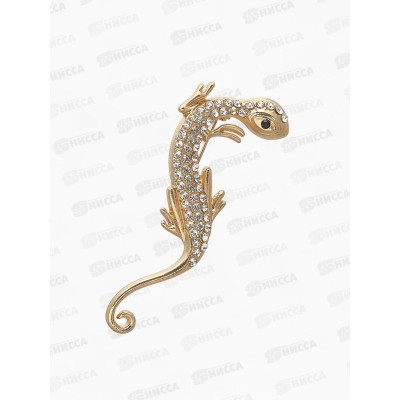 Брошь "Ящерица" узкая, цвет белый в золоте 7847217 Брошь "Ящерица" узкая, цвет белый в золоте 7847217
