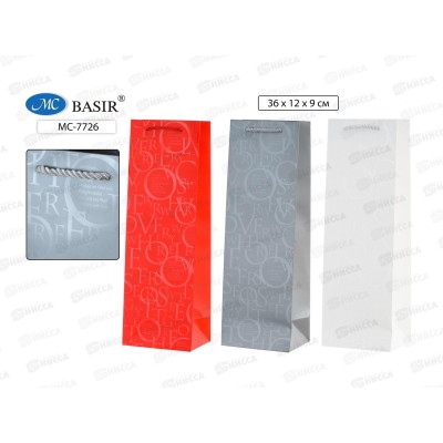 Пакет подароч. бумажный, 36*12*9см, плотный МС-7726 *20