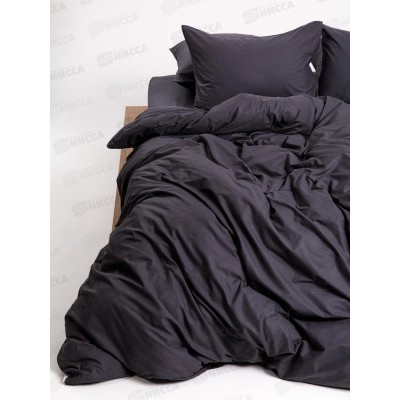 Комплект постельного белья 2,0сп евро простыня U.F. Перкаль Графит 812 50*70 2шт