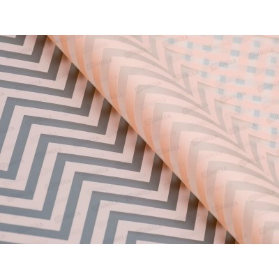 Пленка матовая с рис "Волна", цвет персиковый 57*56см 3811937