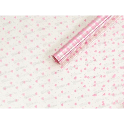 Пленка д/цветов "Маленькие сердца", розовая,0,7*7,6м,40мкм 4846395