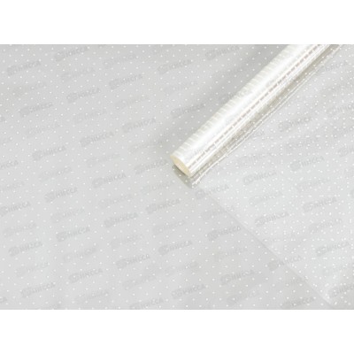 Пленка д/цветов с белым рис "Точки", 0,7*7,6м,40мкм 4846402