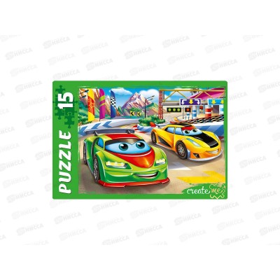 Пазлы-макси. 15 эл. Состязание машинок, ПУ15-0455  *24