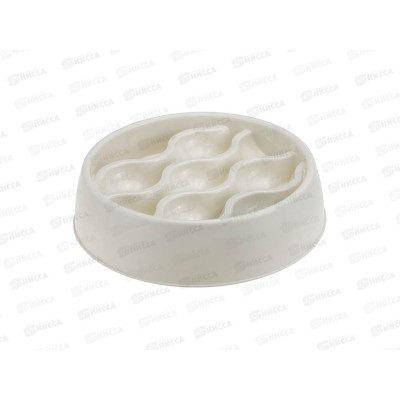 Миска для медленного кормления животных Волна белый ротанг М 1805