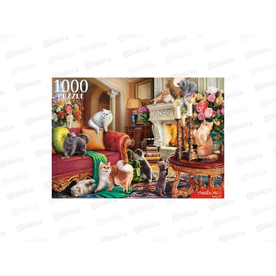 ПАЗ 1000эл. Британские кошки в гостиной, Ф1000-0195 *10 ПАЗ 1000эл. Британские кошки в гостиной, Ф1000-0195 *10