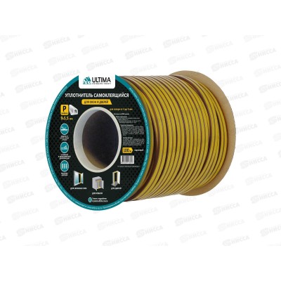 Уплотнитель самоклеящийся ULTIMA  9*5,5мм P-100м (коричневый) *6