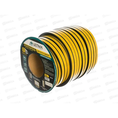 Уплотнитель самоклеящийся технический ULTIMA 14*12мм D40м (чёрный) *6