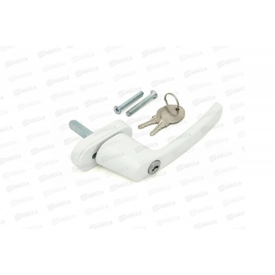 Ручка оконная алюминиевая 4-х поз. с ключом, 35 штифт, белая *10/50