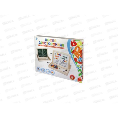 Доска двухсторонняя магнитно-маркерная с поддоном (русск. алфавит, цифры) 02272