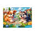 Пазлы-макси. 35 эл. Щенки и лягушки, УК35-2390 *24 Пазлы-макси. 35 эл. Щенки и лягушки, УК35-2390 *24