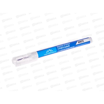 Маркер краска строительный с длинным наконечником белый Vertextools *20