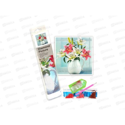 Алмазная мозаика Лилии ПУ 30х30см (ЧВ), JG24365 *1