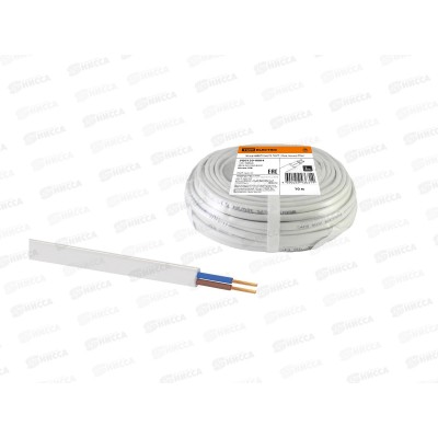 Шнур ШВВП 2х0,75 (10м), белый TDM, 0004