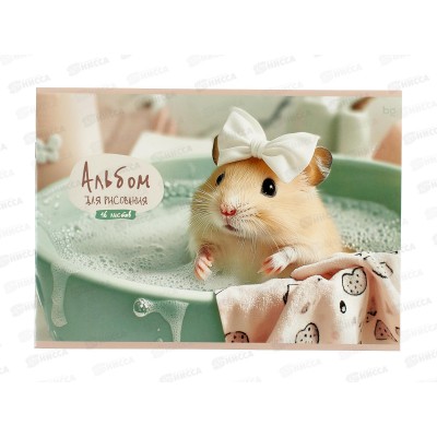 Альбом д/рис.16л BG Леди Хомяк. А4 на скрепке 08588 *64
