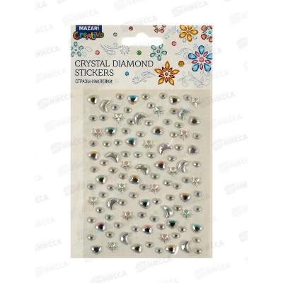 Наклейки-стразы пластиковые. асс. 6диз. 9,2*15,5 М-20454 *12