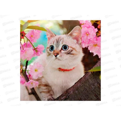Алмаз. мозаика (класс.) 20х20см Кошка на дереве, НД-0890 на картоне Алмаз. мозаика (класс.) 20х20см Кошка на дереве, НД-0890 на картоне
