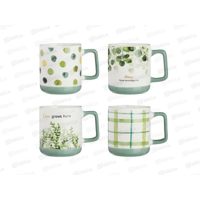 Кружка 370мл Гриф лайф, фарфор, 4 диз., MILLIMI, 806-200   г