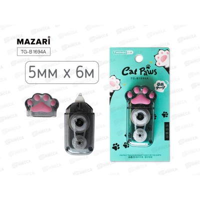 Корр.лента Mazari Лапка 5мм*6м роллер 3цв. TG-B1694A *48/432 Корр.лента Mazari Лапка 5мм*6м роллер 3цв. TG-B1694A *48/432