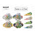 Корр.лента Mazari  набор 4шт. Футбол 5мм*2,5м роллер YS-706 *24