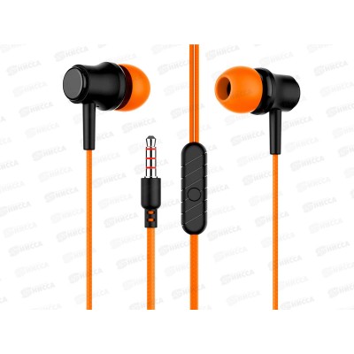 Наушники вакуумные AUX разъём с МК 1.2м, More Choice G36 Orange