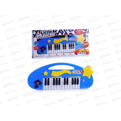 Синтезатор №6635-1 на батарейках, 3 цвета, коробка 37,5*14,5*2,6