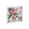 Салфетки 3-х слойные 20 листов 33*33 Bouquet Home Открытка с магнолиями 37925 *12