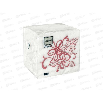 Салфетки 1слойные 100л 24*24 Bouguet Elegant Гибискус, 57375 *16